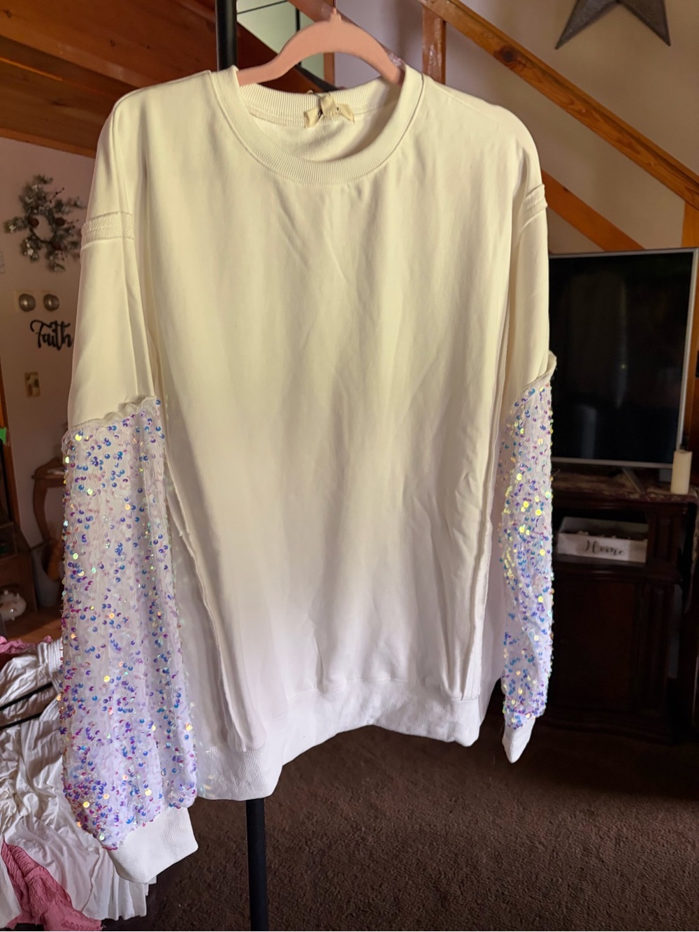 Sequin Sleeve Sweatshirt - Picture 2 of 2